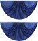 Blue Pure Solid Colour Pleated Fan Flag Bunting 3 x 6 Ft Colour Pleated 2 Pcs Fan Flag Banner Indoor/Outdoor/Front Porch Decorations